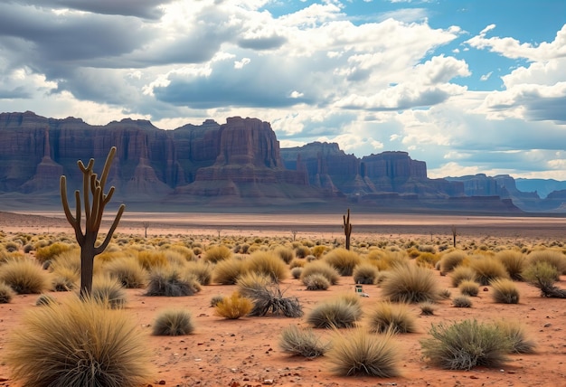 Photo a desert with a desert landscape and a desert landscape