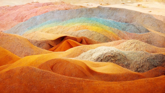 Desert with rainbow sand