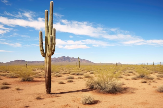 desert with saguaro cactus AI Generated