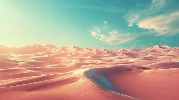 a desert with sand dunes and a sky with clouds