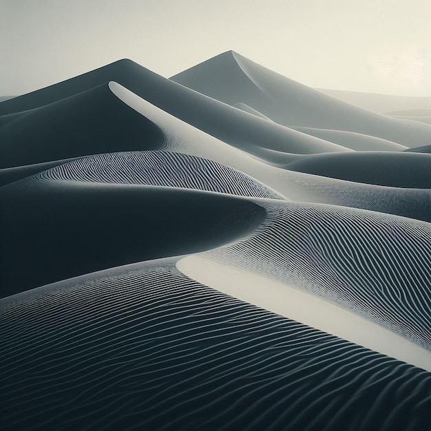 a desert with sand dunes and a sky