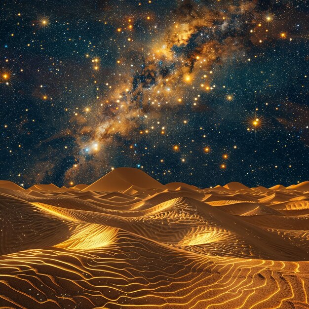 Photo a desert with a star shaped background and a place called stars