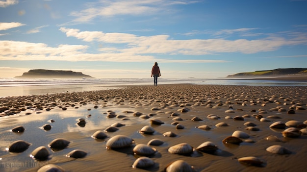 Photo deserted coastal beach a focus stacking journey through traditional british landscapes