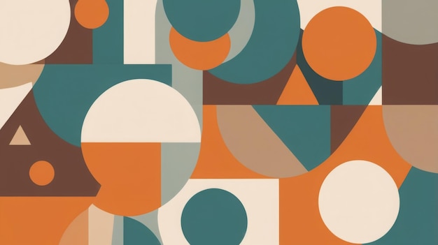 Design an abstract background with retro geometric shapes inspired by midcentury modern design