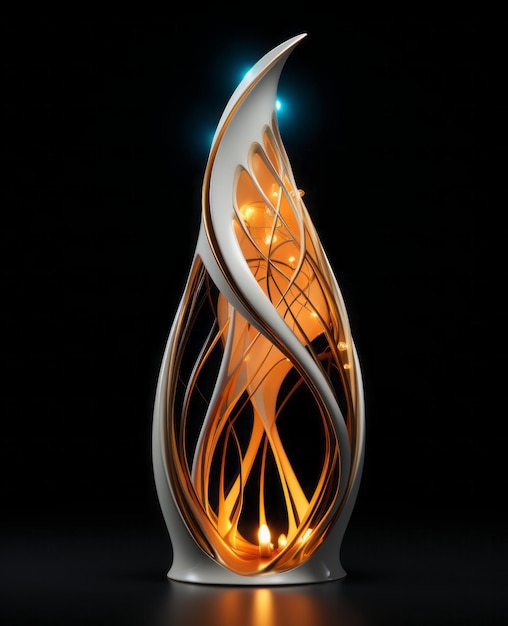 Design an architectural lamp inspired by zaha hadid