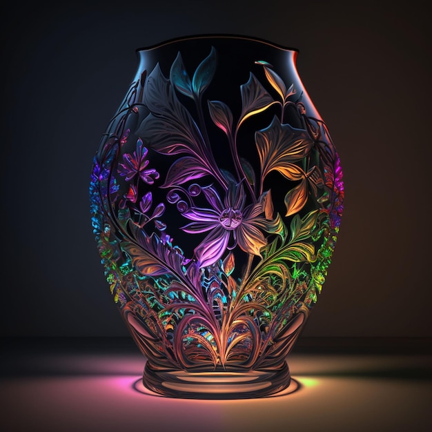 Design a beautiful multicolored crystal vase lamp