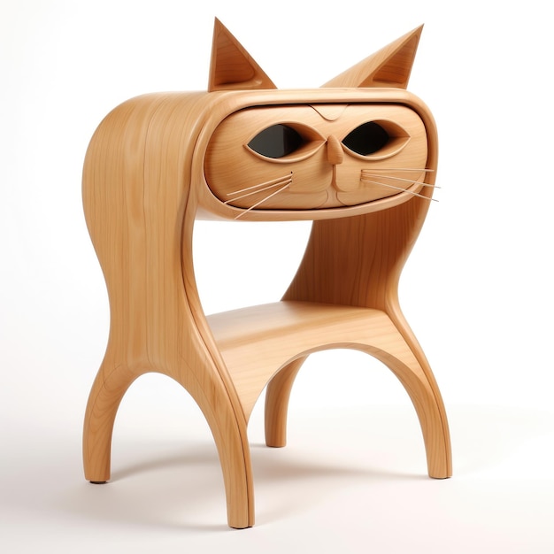 Design of bedside table made in the style of a cat