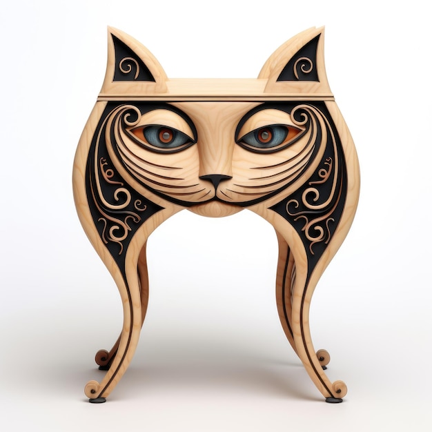 Design of bedside table made in the style of a cat