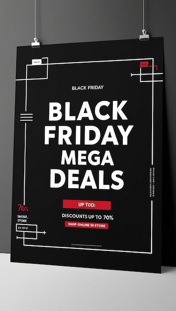 Photo design a black friday poster in a minimalist and modern style