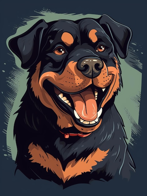 Design of Bold Rottweiler design for tshirt and sticker perfect for dog lovers