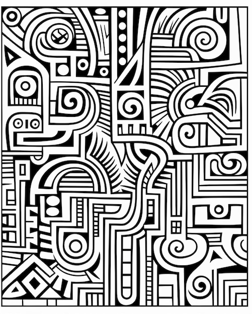 Design for Coloring Cards in Black and White