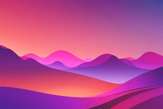 Design a digital gradient landscape with smooth transitions of color