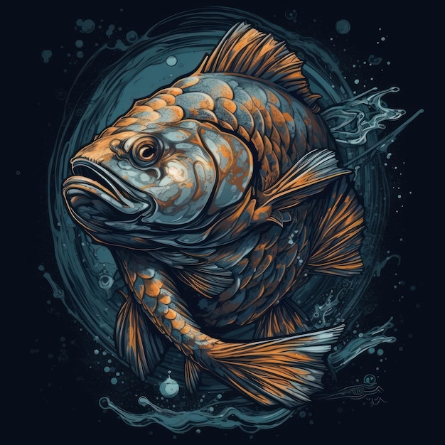 Design for Ebisu fish logo concept generative AI