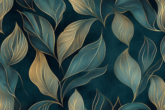 Photo design an elegant pattern with repeating leaves