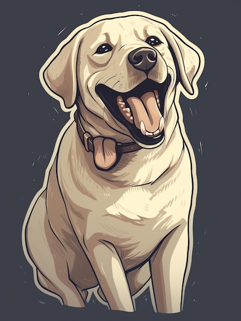 Design of Friendly Labrador Retriever design for tshirt and sticker perfect for dog lovers