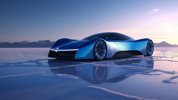 Design futuristic luxury race car is parked generative AI