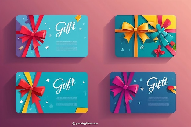 Design gift card with a box in a flat style Vector illustration