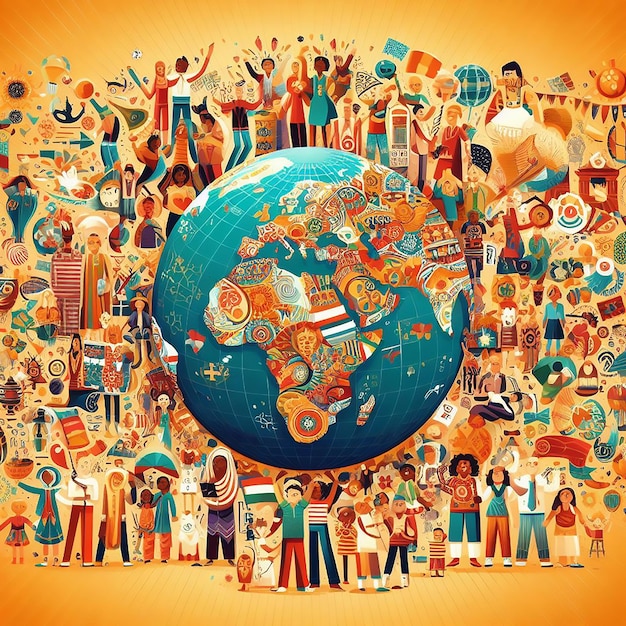 Design for Global Family Day with family illustration