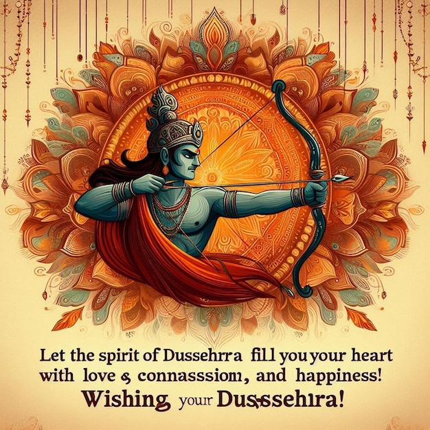 Photo design for happy dussehra celebration