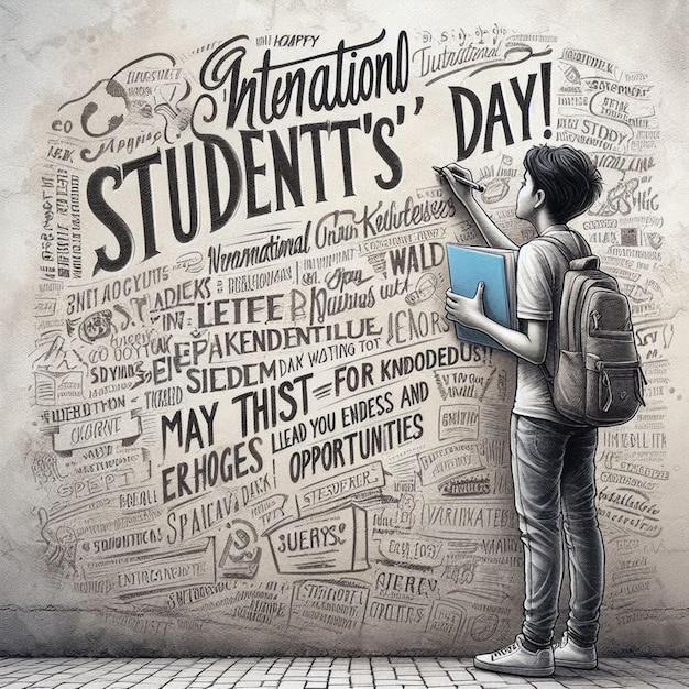 Design For Happy International Students Day Celebration