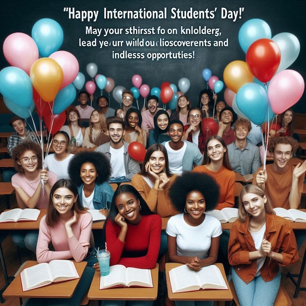 Photo design for happy international students day celebration