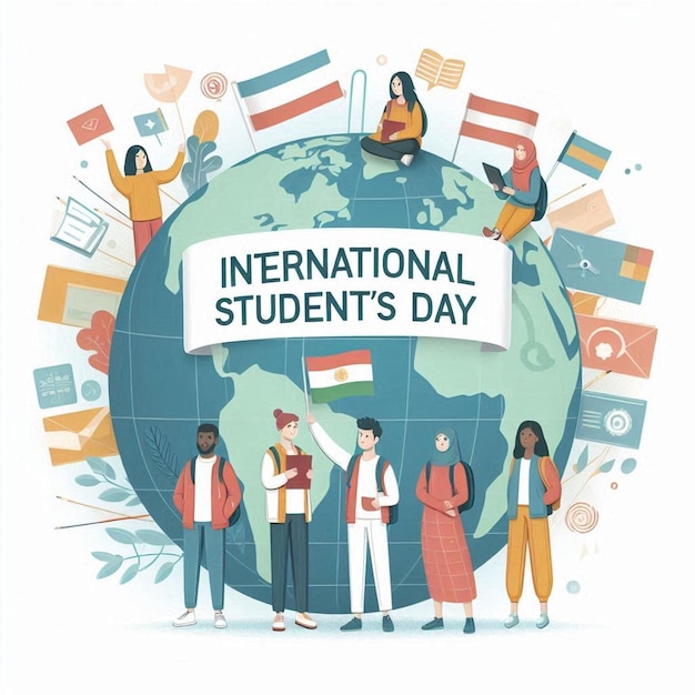 Photo design for happy international students day celebration