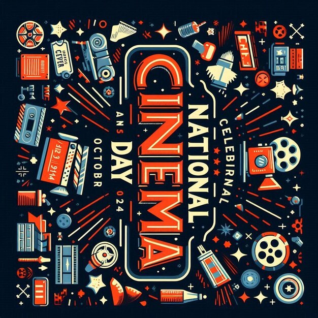 Photo design for happy national cinema day celebration