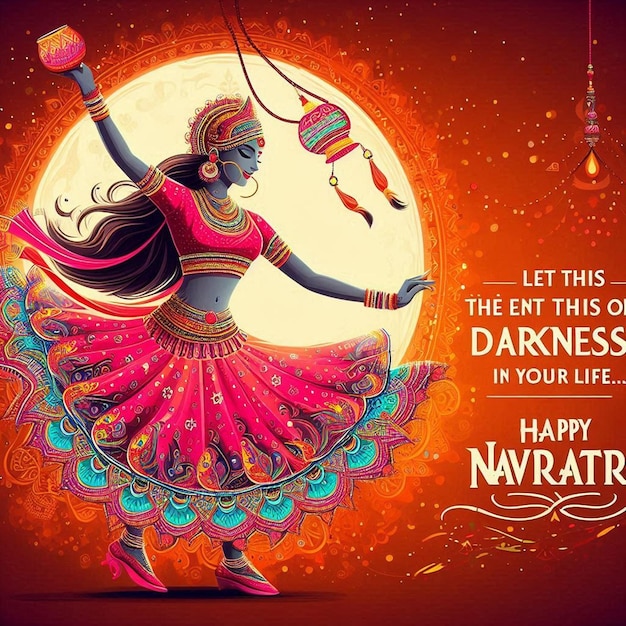 Photo design for happy navratri celebration