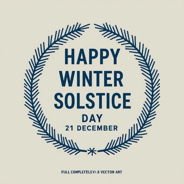 Photo design for happy winter solstice day on 21 december