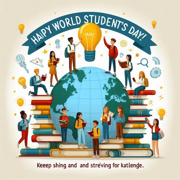 Design For Happy World Student Day Celebration