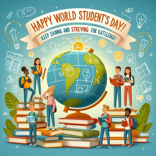 Design For Happy World Student Day Celebration