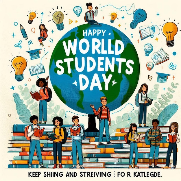 Design For Happy World Student Day Celebration