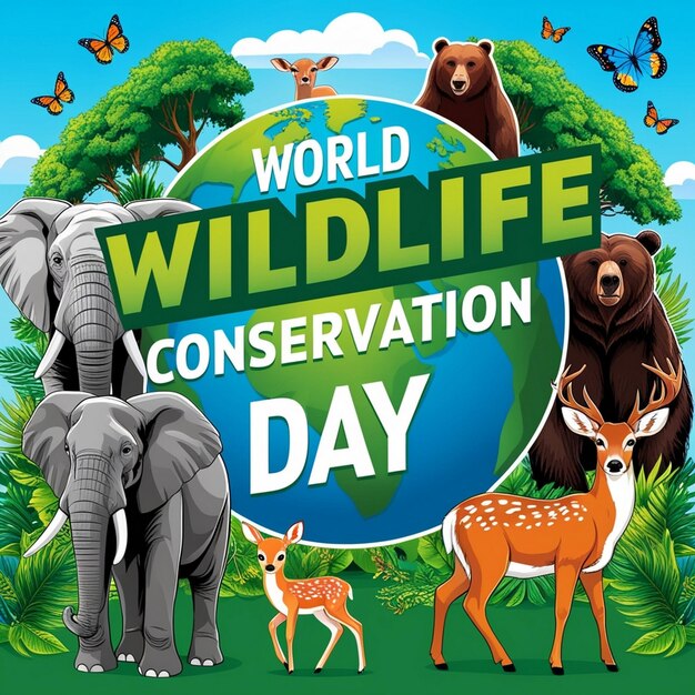 Photo design ideas for world wildlife conservation day banners