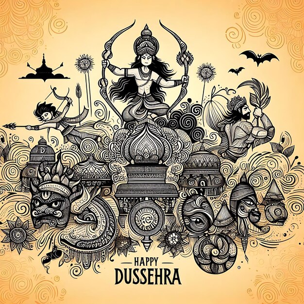 Photo design illustration dussehra background