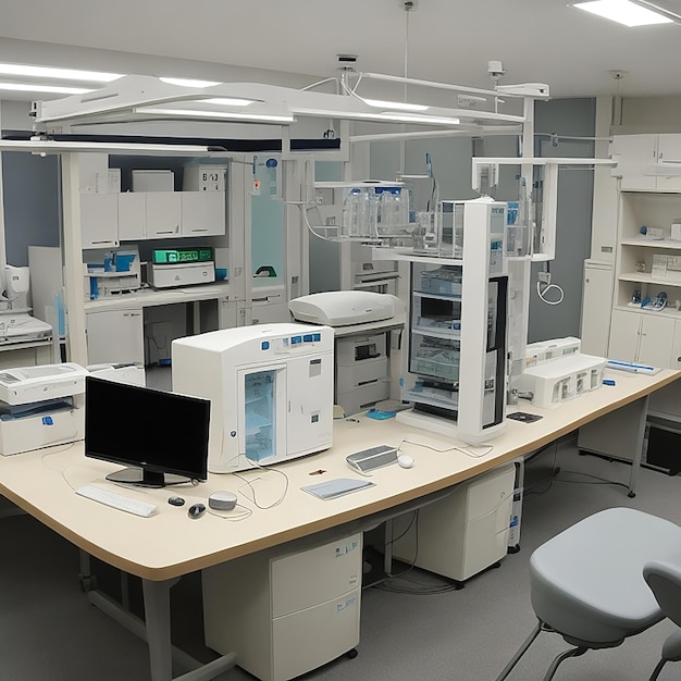 Photo design of a lab with medical equipment