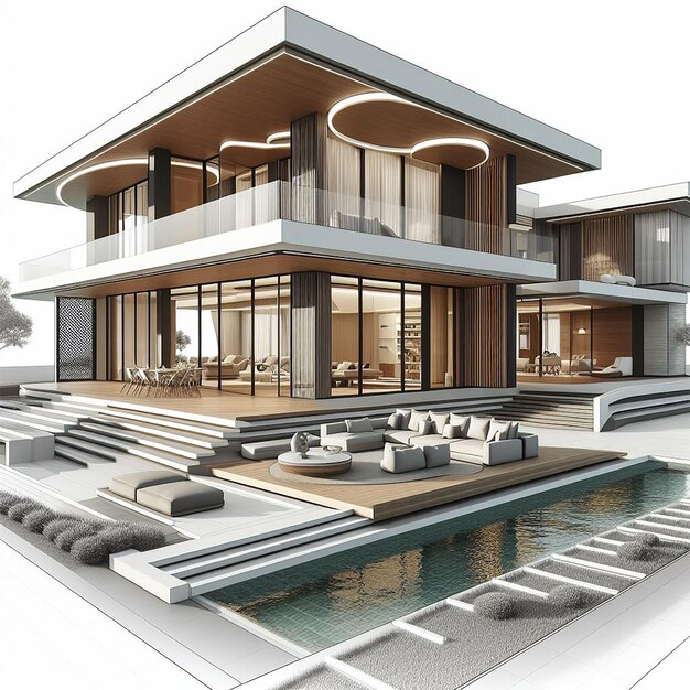 Design of luxury modern house generative AI