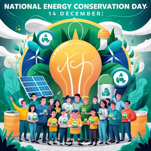 Photo design for national energy conservation day on 14 december