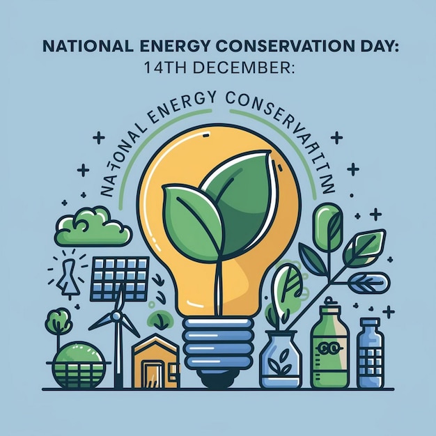 Photo design for national energy conservation day on 14 december