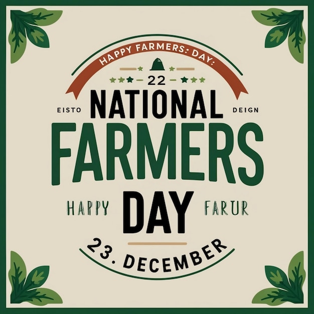 Design For National Farmers Day On 23 December