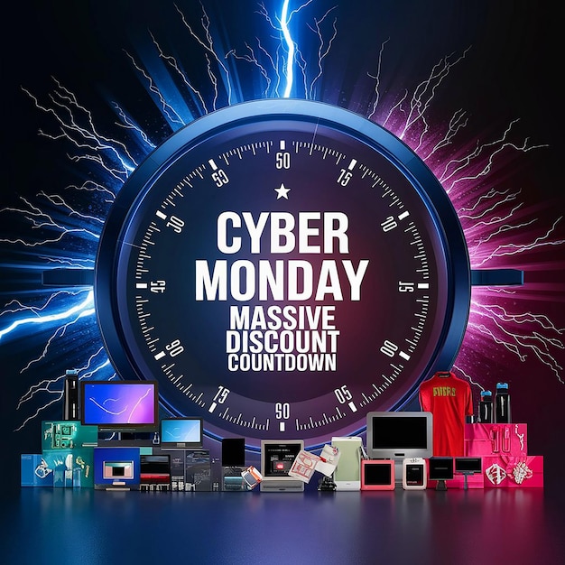 A Design Of nCyber Monday Massive Discount Countdown