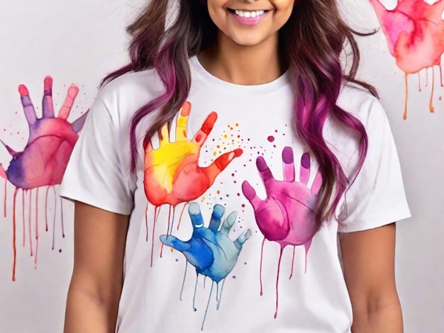 Design and paint Holithemed patterns on plain white Tshirts using watercolors This wearable art can be a unique way to celebrate Holi