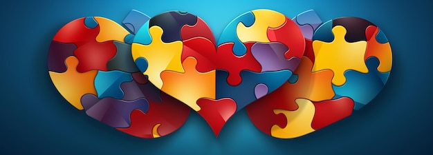 Design a pair of hearts that fit together like puzzle