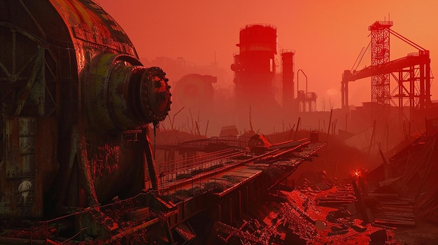 Design a PostApocalyptic Wasteland with Rusted Machinery