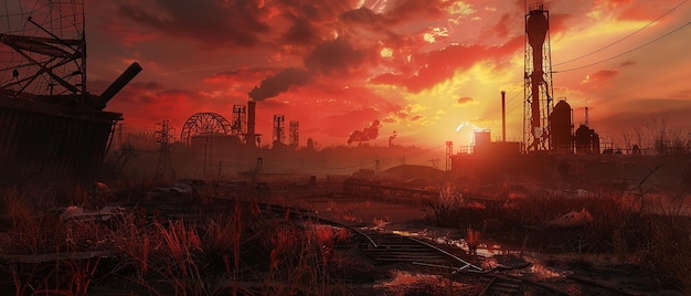 Design a PostApocalyptic Wasteland with Rusted Machinery