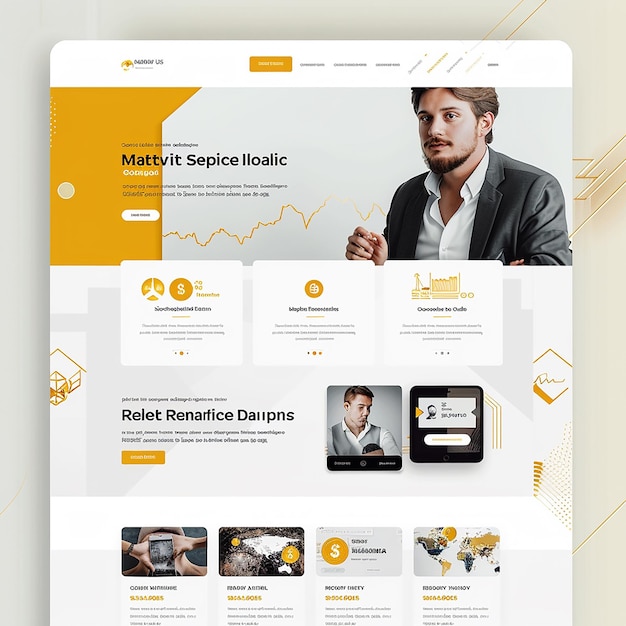 Photo design professional website layout for company specializing in gold and cryptocurrency trading