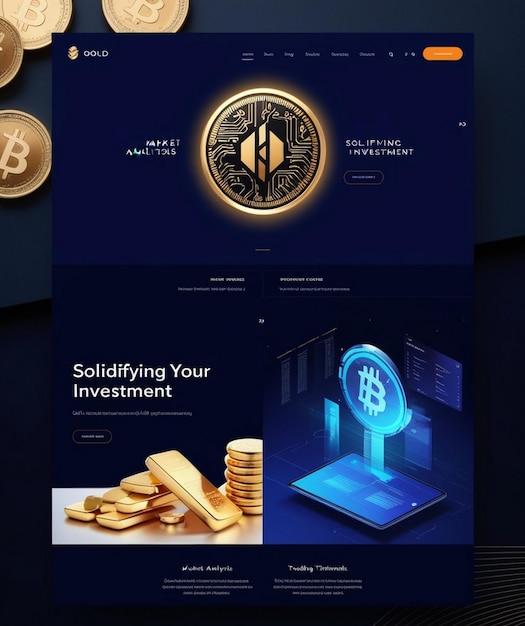 Design professional website layout for company specializing in gold and cryptocurrency