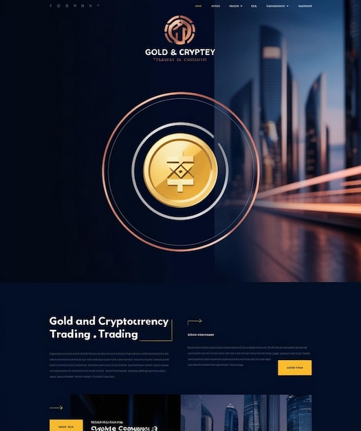 Photo design professional website layout for company specializing in gold and cryptocurrency