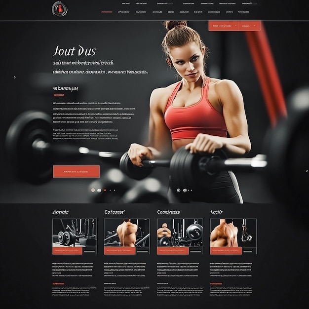 Photo design a sophisticated and professional website layout for a specialized gym