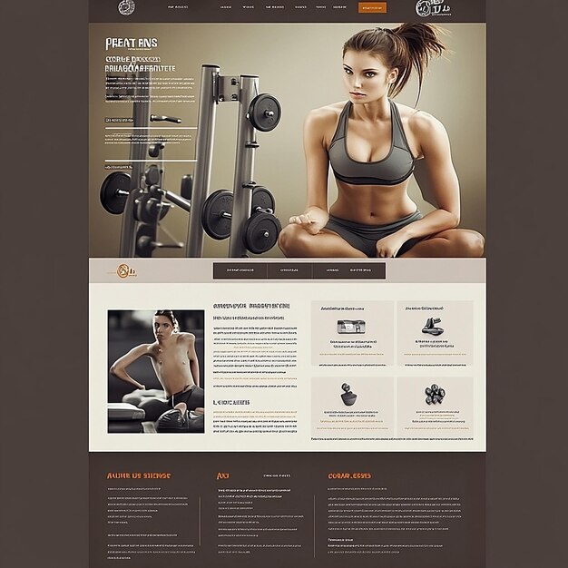 Photo design a sophisticated and professional website layout for a specialized gym