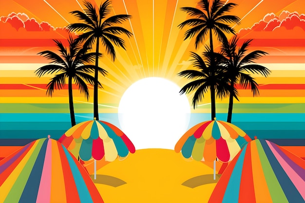 Design a summerthemed backgroundc generative ai